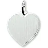 The Jewelry Collection Zilver Gerhodineerde Graveerhartje gediamanteerd 1304656
