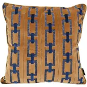 NOVÉE Chain /blauw kussenhoes | 45x45 cm | velvet/polyester