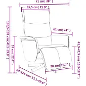 vidaXL Fauteuil verstelbaar met voetensteun kunstleer wit
