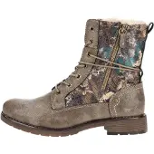 Mustang dames enkellaarsjes, gevoerd, bruin 15M0052027-mud/multi