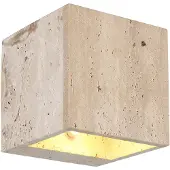 Globo Wandlamp Rojas, crème / amber, Woon-/ Eetkamer, Steen, wandlamp