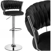 EHokery Luxe Velours Barstoel Tresso Goud - Verstelbaar & Draaibaar