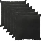 vidaXL Kussensloop 6 st HEERLEN Zwart 60 x 60 cm fluweel