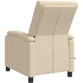 vidaXL Massage Relaxstoel Crèmekleurig Stof