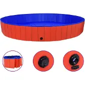vidaXL Opvouwbaar hondenbad, rood, 300x40 cm, PVC