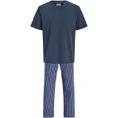 Jack & Jones Pyjama lang 'JACMILLER' navy / enziaan / pastelblauw