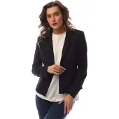 BOSS Damesblazer met Jaru-reverskraag (Zwart)