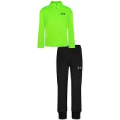 Under Armour Trainingspak met kwartrits voor jongens (Kalk/zwart)