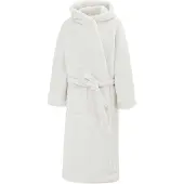 Linea Fleece-badjas met capuchon en lange mouwen voor dames (Grijs)