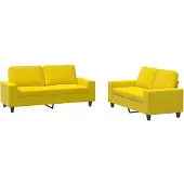 vidaXL 2-delige Loungeset stof lichtgeel
