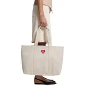 HUGO Becky Heart Canvas-tas voor dagelijks gebruik (Wit)