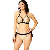 Biba Driehoekige bikinitop met gekruiste voorkant voor dames (Goud/Zwart)