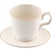 Mariapaula Klassieke Ecru Goud Rand Mok & Schotel 350ml