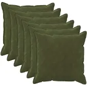 vidaXL Kussensloop 6 st HOUTEN Groen 55 x 55 cm Microfiber Fleece