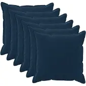 vidaXL Kussensloop 6 st HOUTEN Blauw 55 x 55 cm Microfiber Fleece