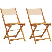 VMP 2x Houten Bistro Stoelen Acaciaboom, Tuin, Balkon, Terras