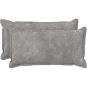 vidaXL Kussensloop 2 st HOUTEN Lichtgrijs 40 x 70 cm Microfiber Fleece