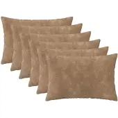 vidaXL Kussen met kussen HEERLEN 6 st Taupe Microfiber Fleece
