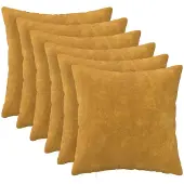 vidaXL Kussensloop 6 st HEERLEN Geel 50 x 50 cm Microfiber Fleece