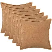 vidaXL Kussensloop 6 st HOUTEN Beige 50 x 50 cm Bouclé