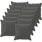 vidaXL Kussensloop 12 st HOUTEN Antraciet 50 x 50 cm Polyester