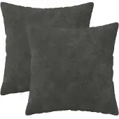 vidaXL Kussen met kussen HEERLEN 2 st Antraciet Microfiber Fleece