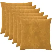 vidaXL Kussensloop 6 st HEERLEN Geel 60 x 60 cm Microfiber Fleece