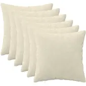 vidaXL Kussen met kussen HEERLEN 6 st Crèmekleurig Microfiber Fleece