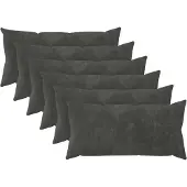 vidaXL Kussen met kussen HEERLEN 6 st Antraciet Microfiber Fleece