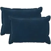 vidaXL Kussen met kussen HOUTEN 2 st Blauw Microfiber Fleece