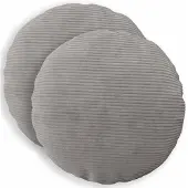 vidaXL Kussensloop 2 st HEERLEN Lichtgrijs Ø 60 cm corduroy