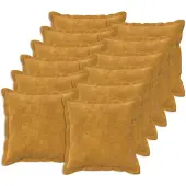 vidaXL Kussen met kussen HOUTEN 12 st Geel Microfiber Fleece
