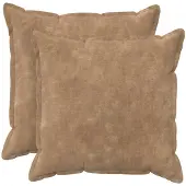 vidaXL Kussensloop 2 st HOUTEN Taupe 65 x 65 cm Microfiber Fleece