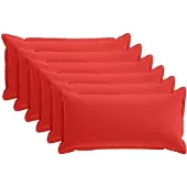 vidaXL Kussen met kussen HOUTEN 6 st Rood Polyester