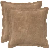 vidaXL Kussen met kussen HOUTEN 2 st Taupe Microfiber Fleece