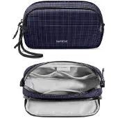 Tomtoc Organizer Tas voor Elektronica & Reisaccessoires - Blauw Geruit