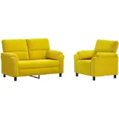 vidaXL Bankstel 2 pcs Geel fluweel