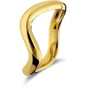 Lucardi Dames Zilveren goldplated ring - Ring - 925 Zilver - Goudkleurig - 17 / 53 mm