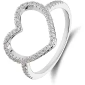 Lucardi Ring 'Statement' zilver / transparant