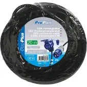 Proplus Verlengkabel - 20 meter - Haakse CEE contrastekker - Schuko stopcontact - 16A - IP44 - H07RN-F 3G1.5 mm²