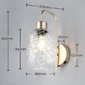 Reality Wandlamp Emelie, dimbaar, messing / goud, Woon-/ Eetkamer, metaal, wandlamp