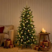 vidaXL Kunstmatige Hinged Kerstboom 120 cm 150 LED's Warmwit PE & PVC