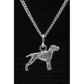 MOOYE ® - Collectie Zilveren Poedelpointer ketting hanger - klein