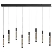 Steinhauer Alisio 4581ZW – Zwarte 8-lichts LED hanglamp met handgeblazen glas en Cable lift
