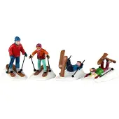 Lemax Ski school lessons, set of 4 ornament