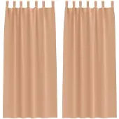 vidaXL Blackout Gordijnen met Ringen 2 st Lichtbruin 225 x 140 cm