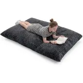 Costway 2-in-1 zitzak, beanbag met afneembare overtrek (donkergrijs)