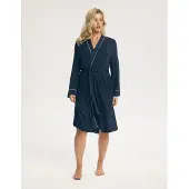 Esotiq Patrice - Damesbadjas - Marineblauw - Viscose - L/XL
