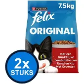 Felix 2x - Original droog adult rund&kip 7,5kg