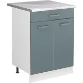 Vicco Wastafelkast R-Line Blauw-grijs/Wit 60 cm marmer werkblad, Model 72998